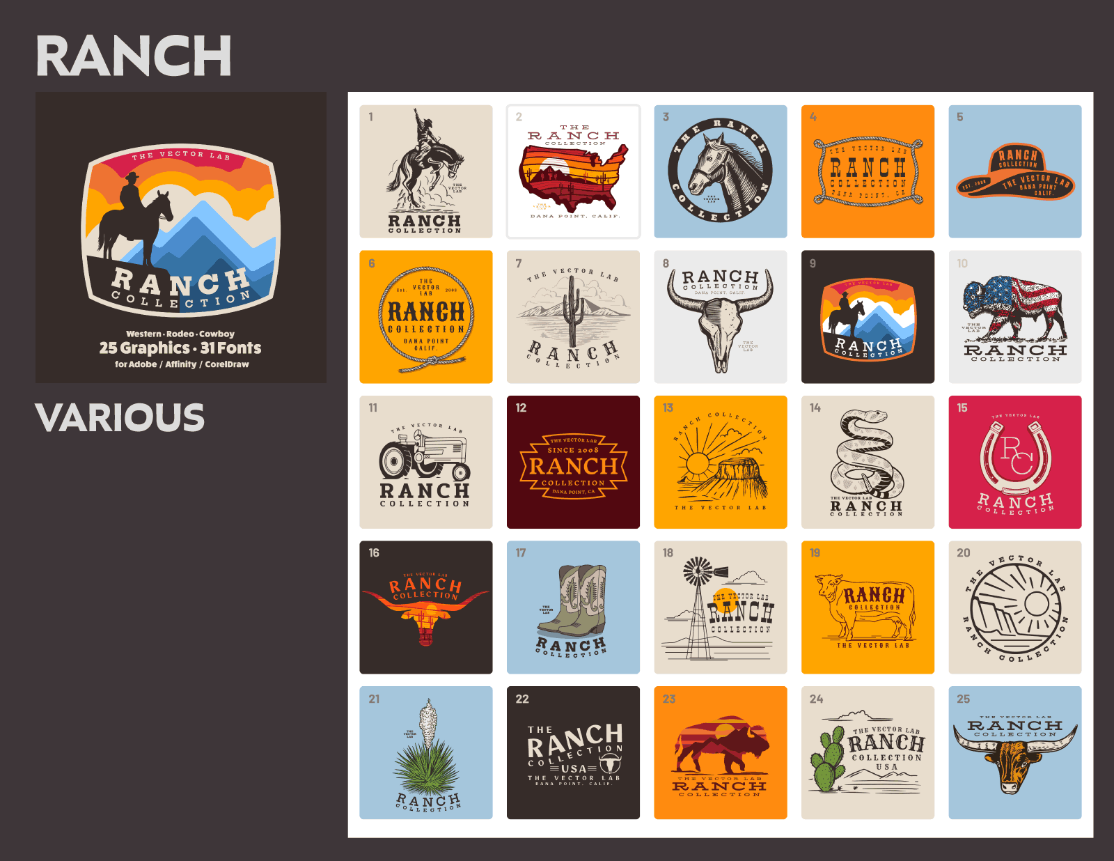 450+美式复古T恤印花图案矢量素材，PSD AI源文件 图片素材 sucaiwan.com