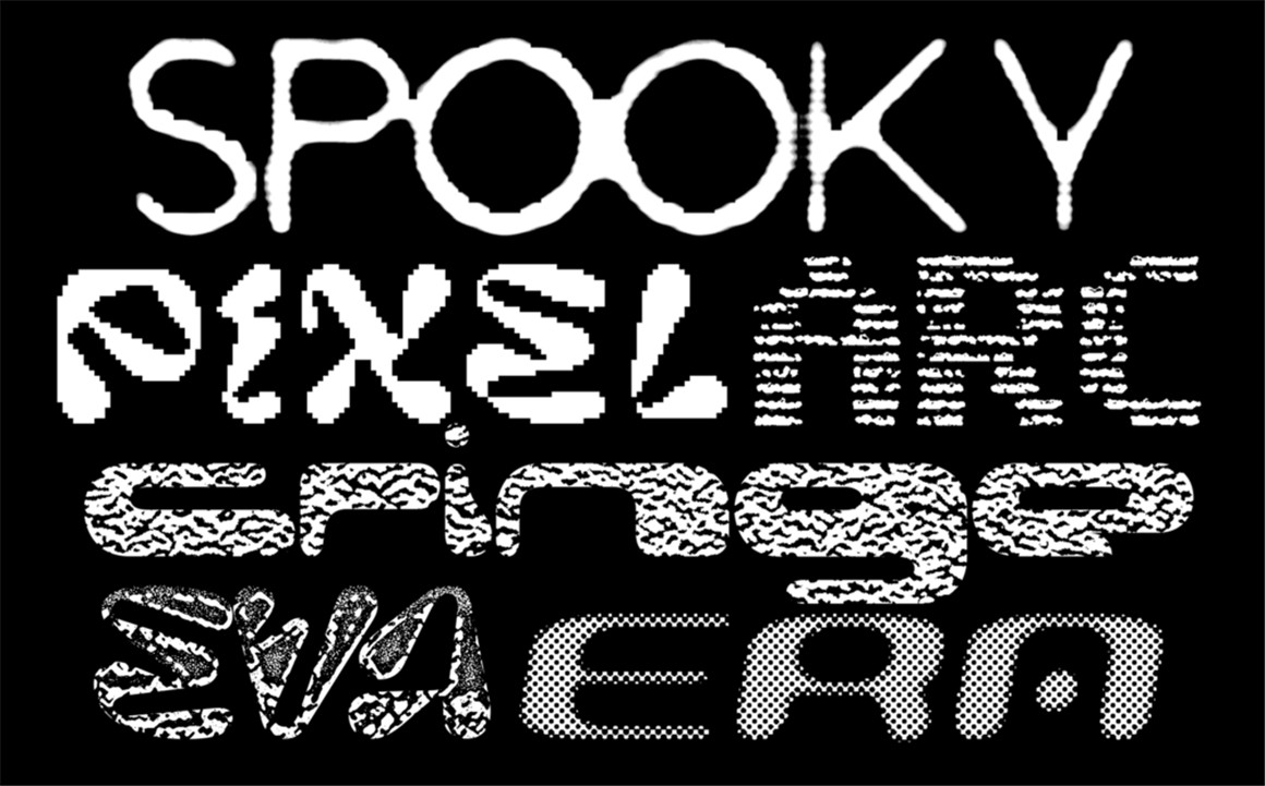 潮流复古酸性嘻哈半色调风格化文字图形印花特效PS动作素材 Playground ZERO™ . sucaiwan.com