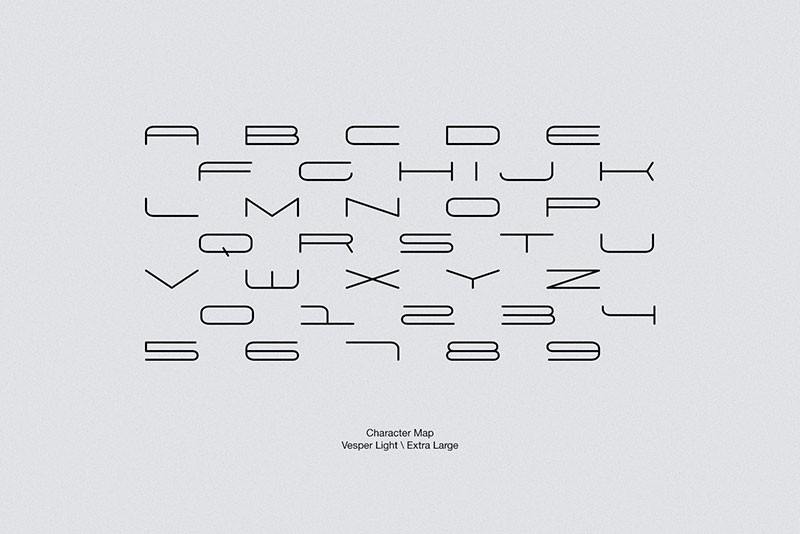 Vesper极简几何无衬线英文字体完整版 设计素材 sucaiwan.com