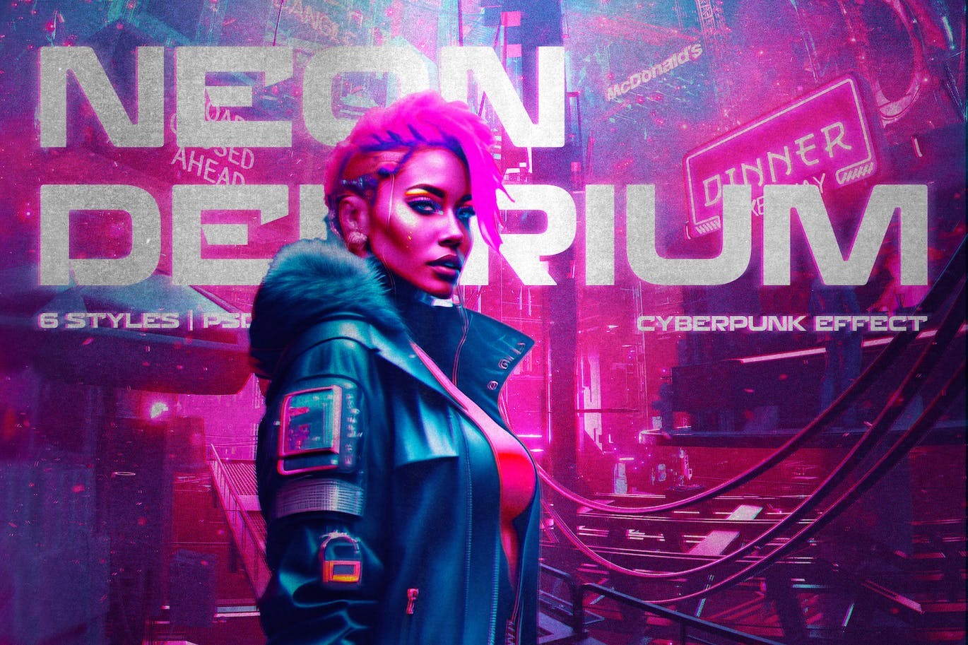 Cyberpunk赛博朋克故障特效图层样式PSD 图片素材 sucaiwan.com