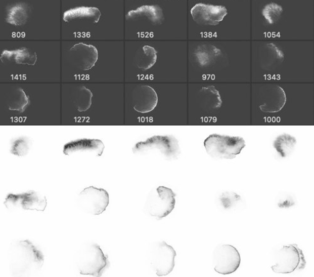 15个水墨晕染图案PS笔刷 笔刷资源 sucaiwan.com
