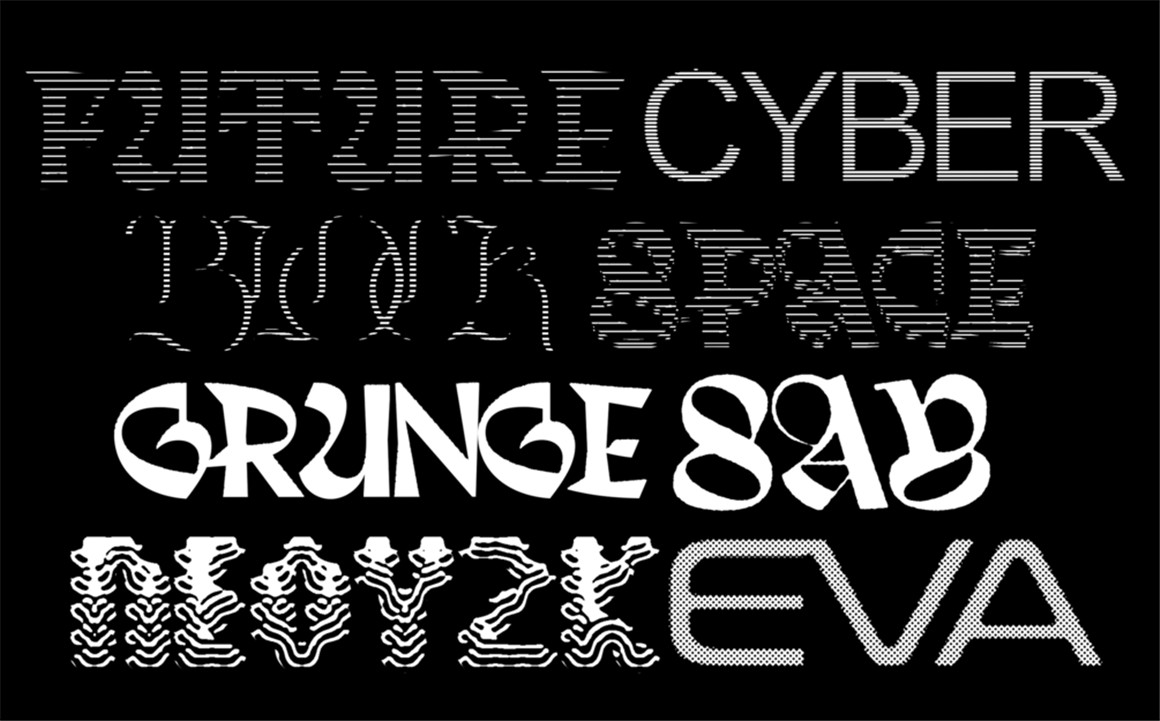 潮流复古酸性嘻哈半色调风格化文字图形印花特效PS动作素材 Playground ZERO™ . sucaiwan.com