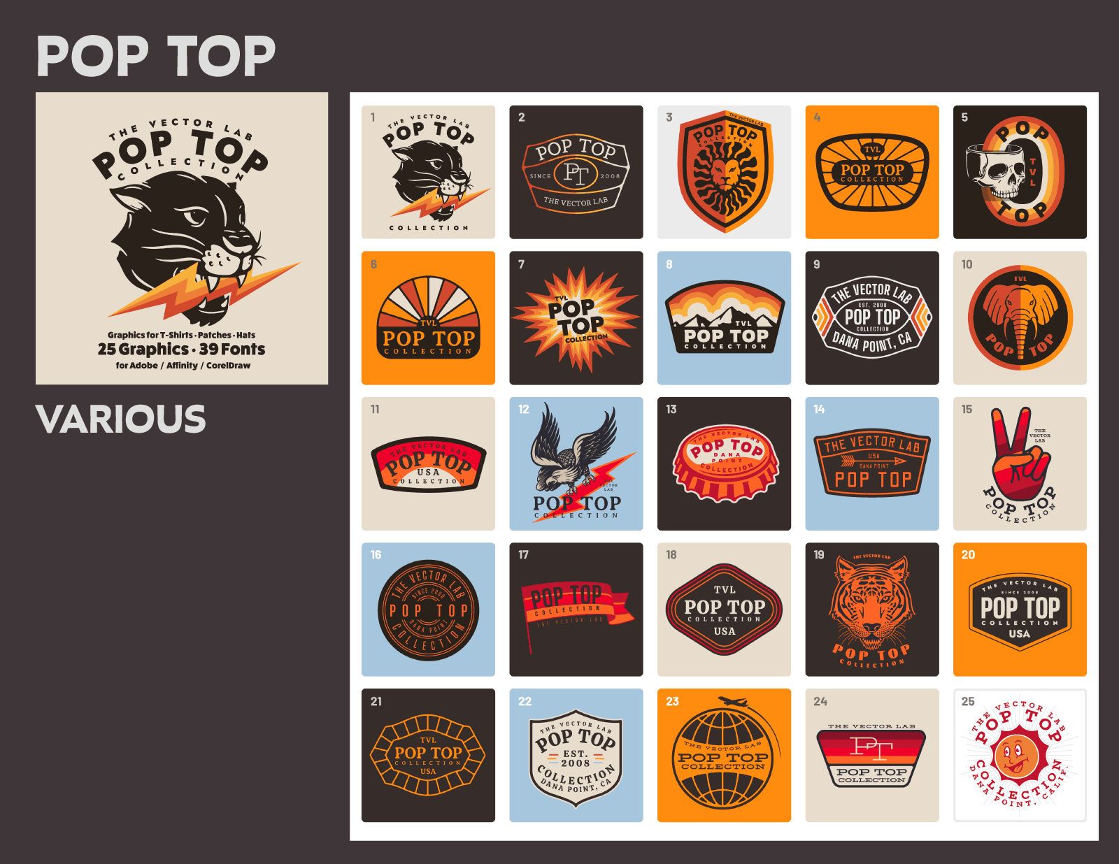 450+美式复古T恤印花图案矢量素材，PSD AI源文件 图片素材 sucaiwan.com