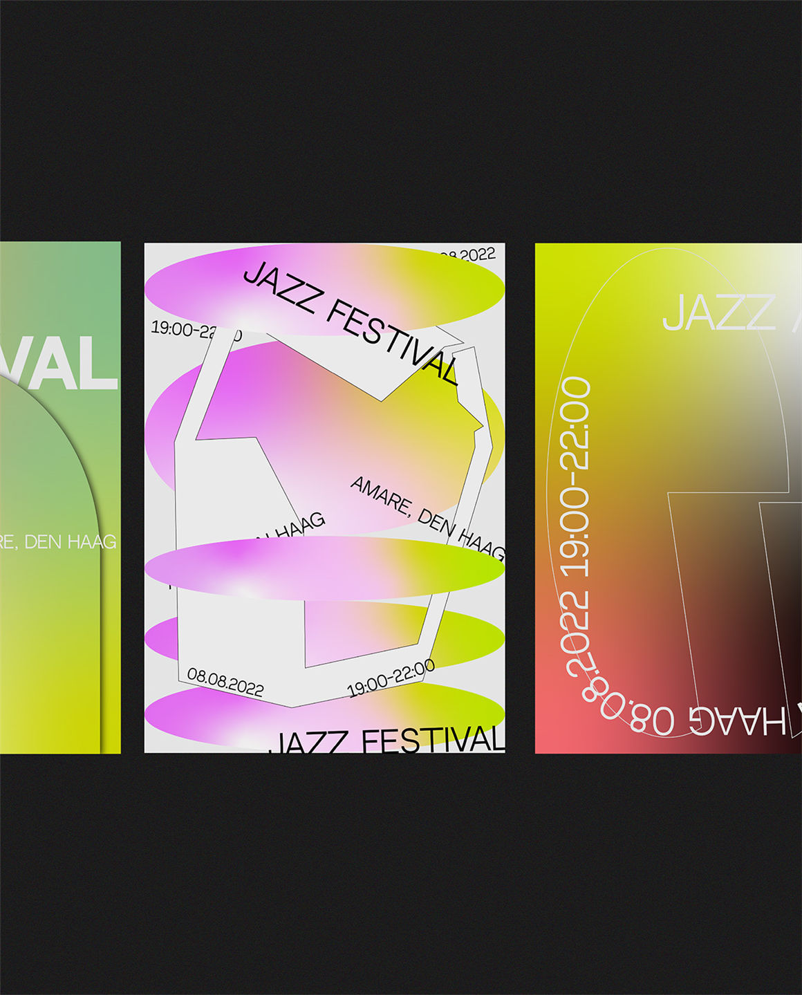 新潮酸性艺术全息渐变创意排版海报设计模板素材 Brutal Gradient Poster Templates . sucaiwan.com