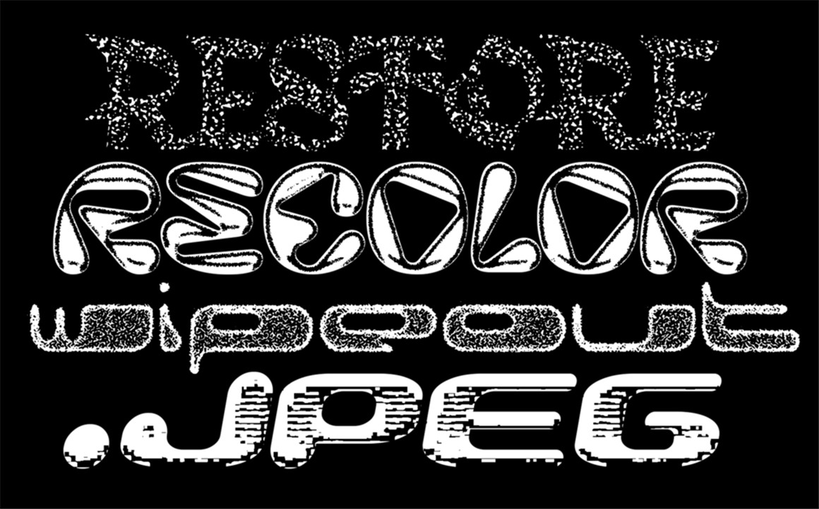 潮流复古酸性嘻哈半色调风格化文字图形印花特效PS动作素材 Playground ZERO™ . sucaiwan.com