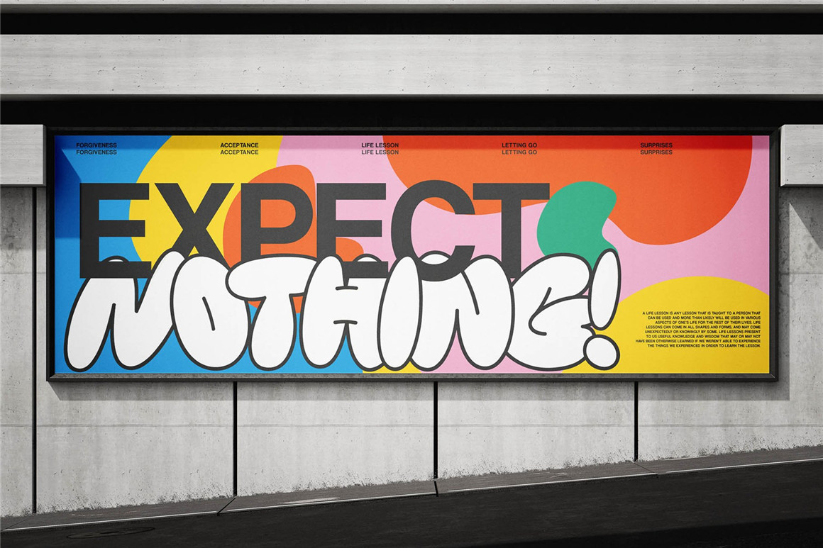 英文字体：潮流复古手绘涂鸦气泡圆形海报标题设计PS英文字体安装包 KNERD Bubble Font 设计素材 sucaiwan.com