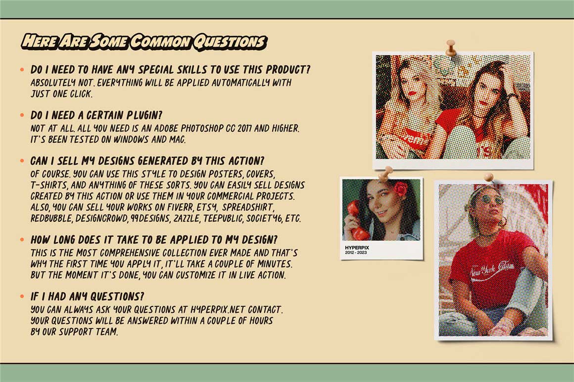 潮流复古半调颗粒印刷胶印着色效果PS动作 Offset Printing Simulator Photoshop Action . 第3张-素材湾丨精选海外优质设计素材资源 潮流复古半调颗粒印刷胶印着色效果PS动作 Offset Printing Simulator Photoshop Action . sucaiwan.com