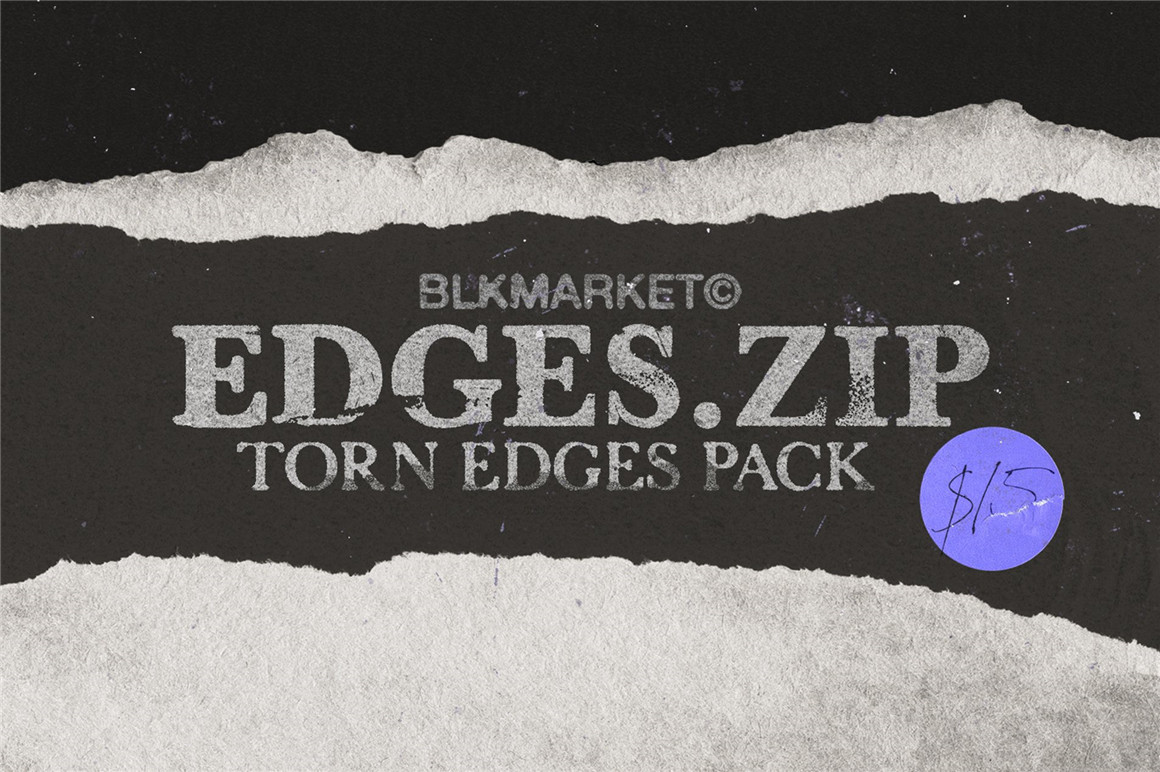 40款复古做旧纸张撕纸破损边缘样机纹理PNG设计素材套装 BLKMARKET Edges . sucaiwan.com