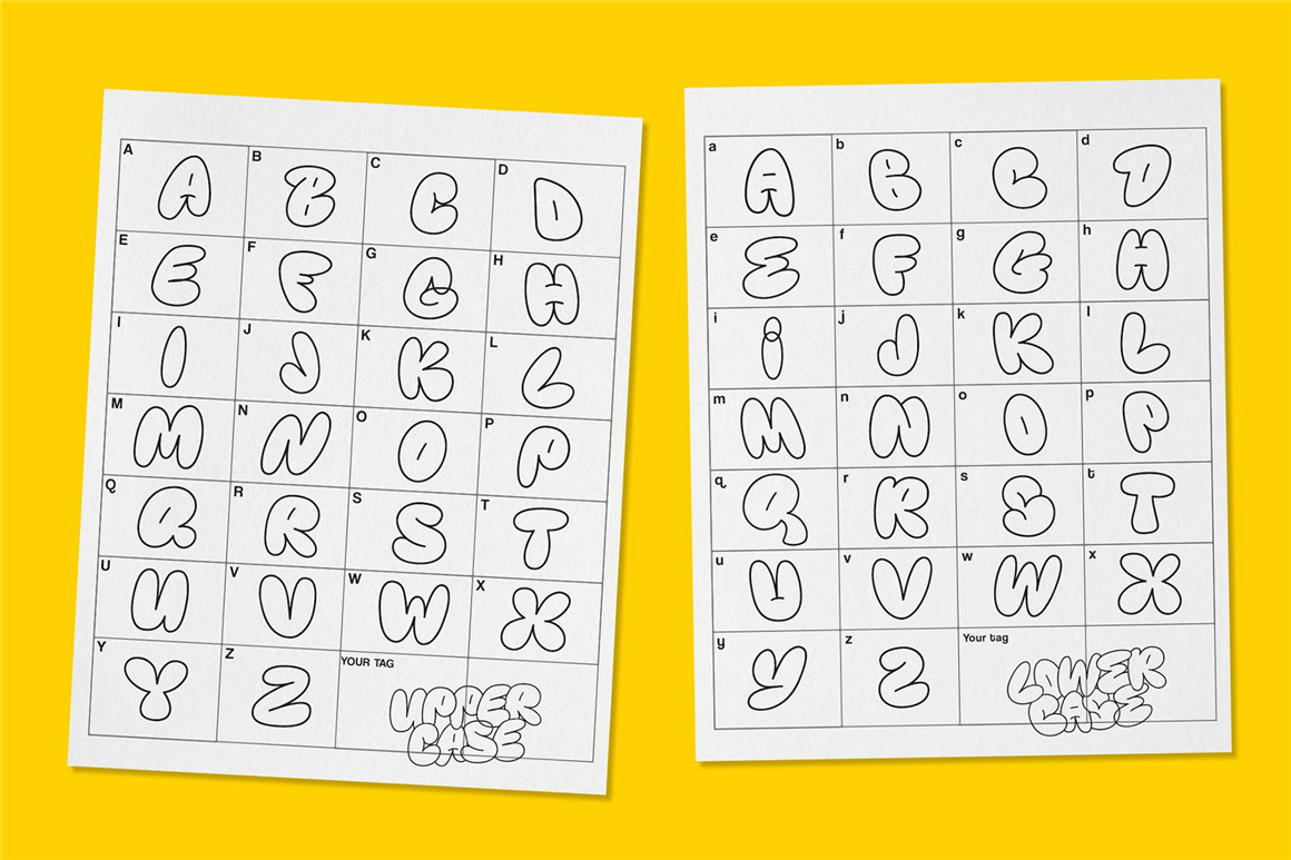 英文字体：潮流复古手绘涂鸦气泡圆形海报标题设计PS英文字体安装包 KNERD Bubble Font 设计素材 sucaiwan.com