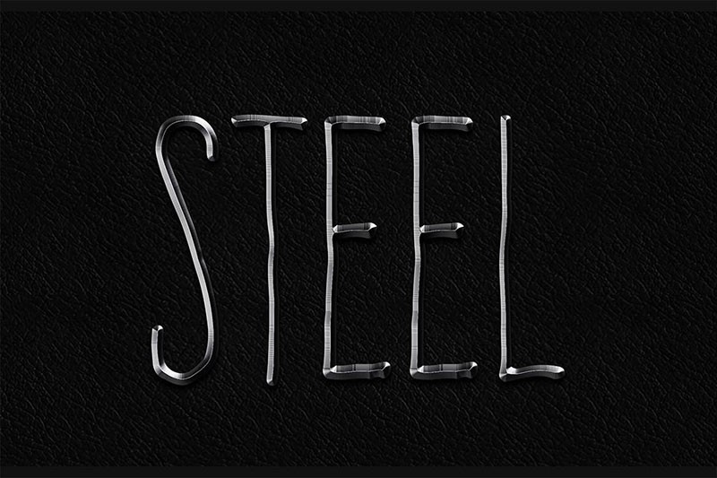 8个逼真金属质感PS样式，PSD ASL格式 图片素材 sucaiwan.com