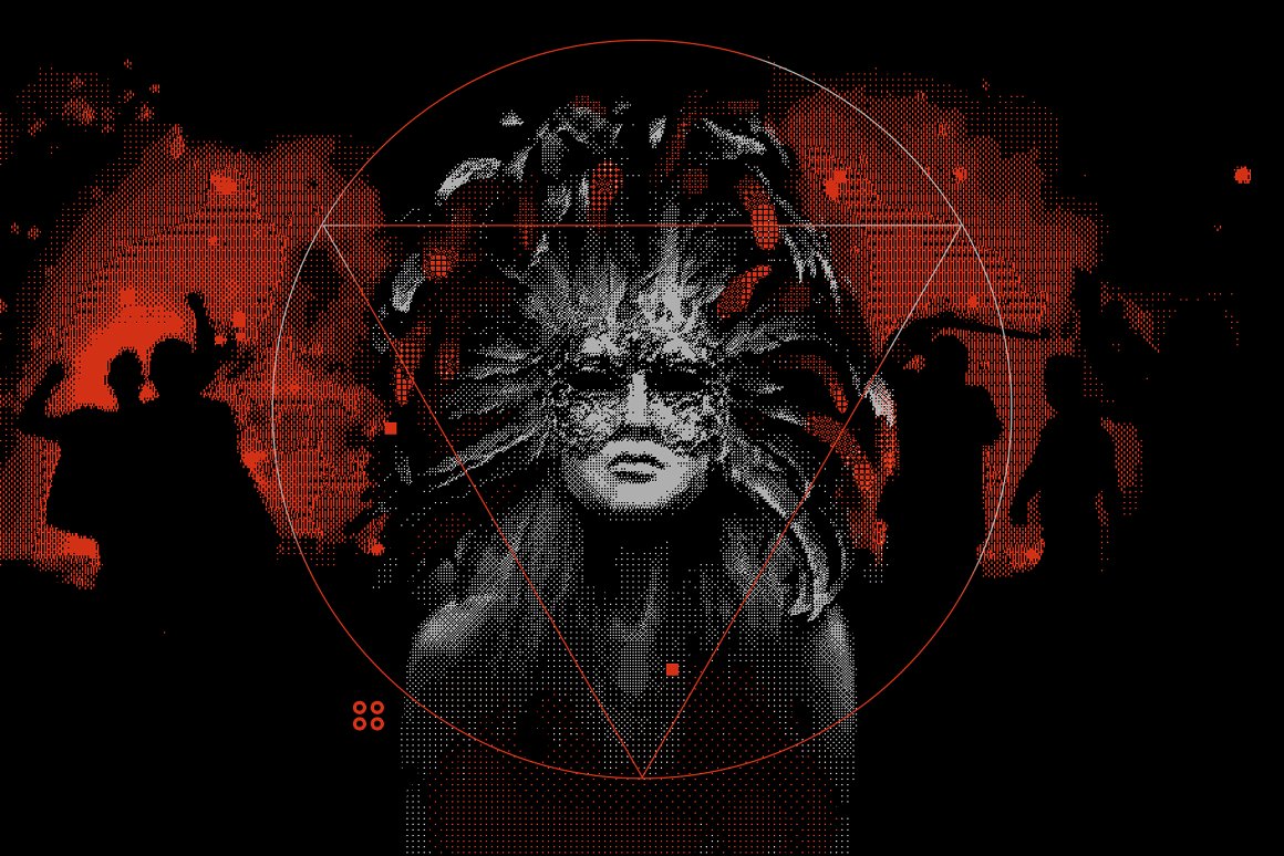 复古半色调像素8位图抖动信号失真PSD特效样机 Pxl Bitmap – Photoshop Effect 样机素材 sucaiwan.com