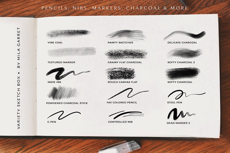 Procreate素描速写笔刷套装 笔刷资源 sucaiwan.com