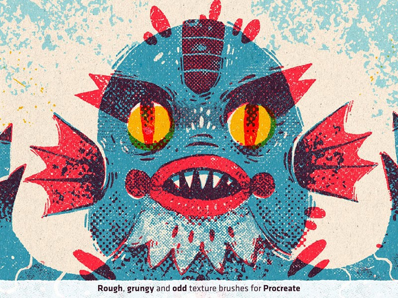 47个噪点插画纹理Procreate笔刷 笔刷资源 sucaiwan.com