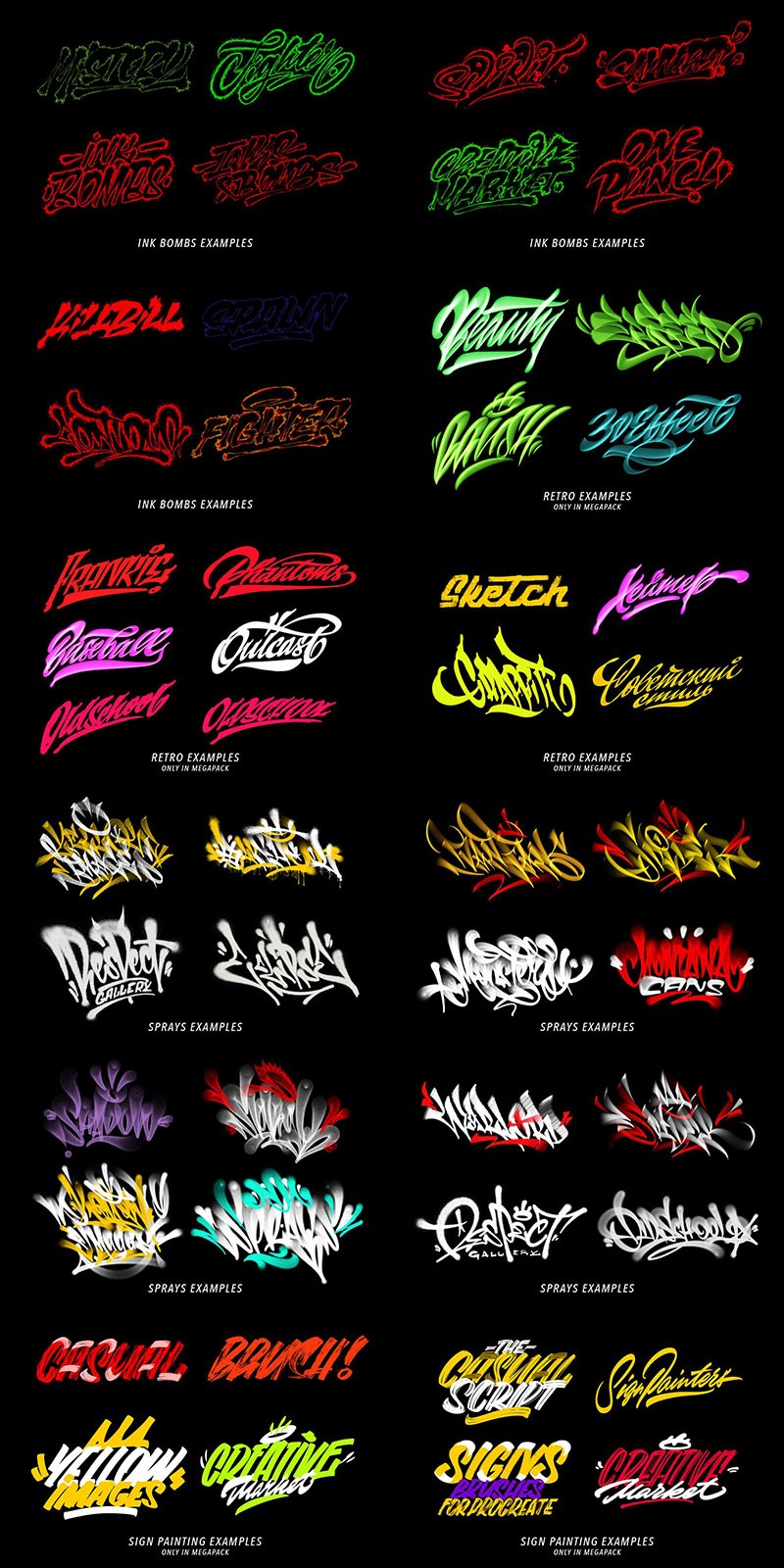 200+Procreate板写笔刷套装 笔刷资源 sucaiwan.com