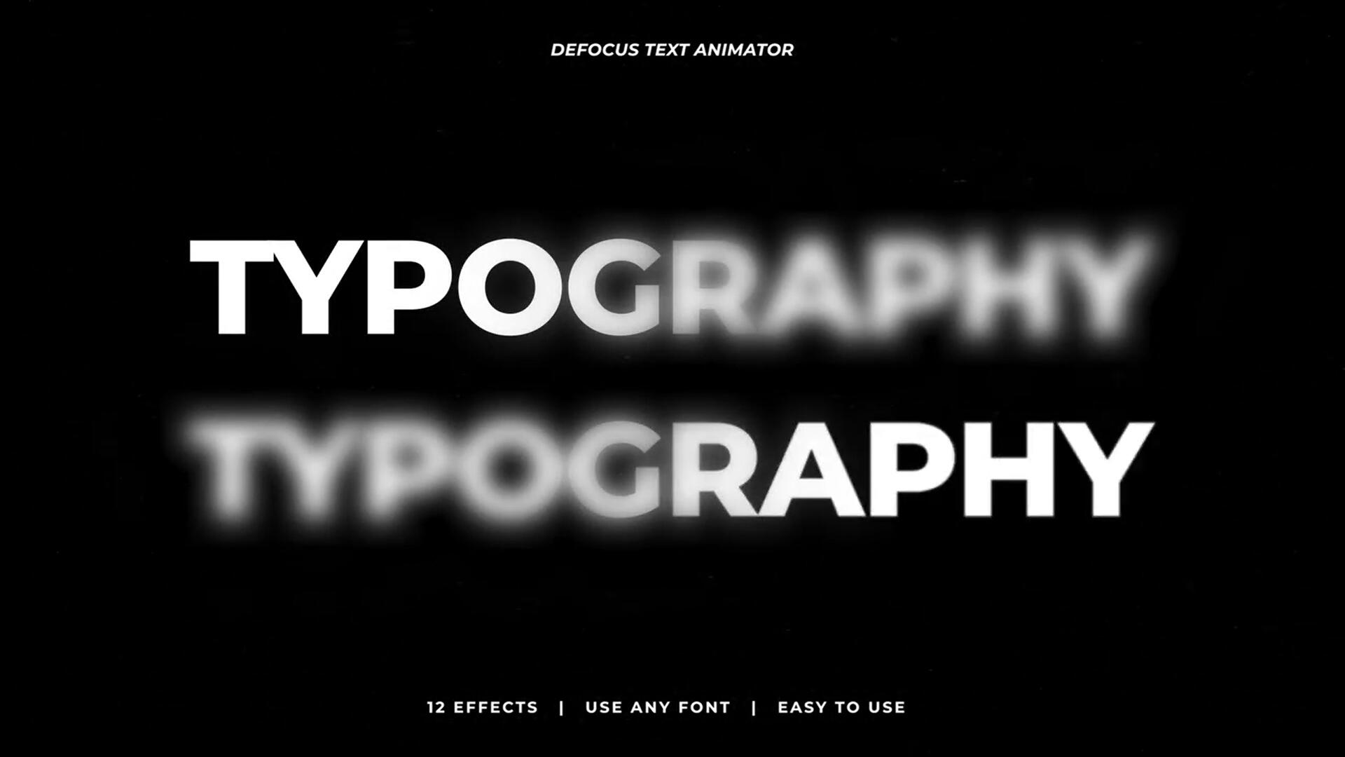 PR预设：12种电影美学动态模糊散焦文本标题效果动画包 Defocus Text Animator . sucaiwan.com