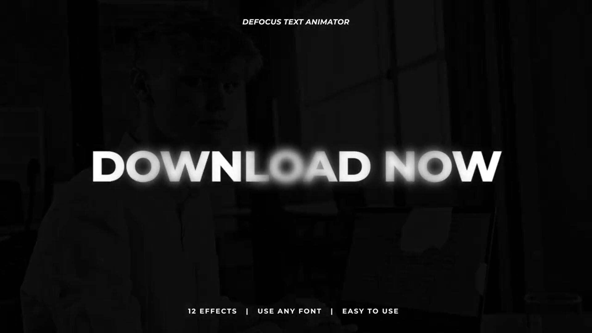 PR预设：12种电影美学动态模糊散焦文本标题效果动画包 Defocus Text Animator . sucaiwan.com