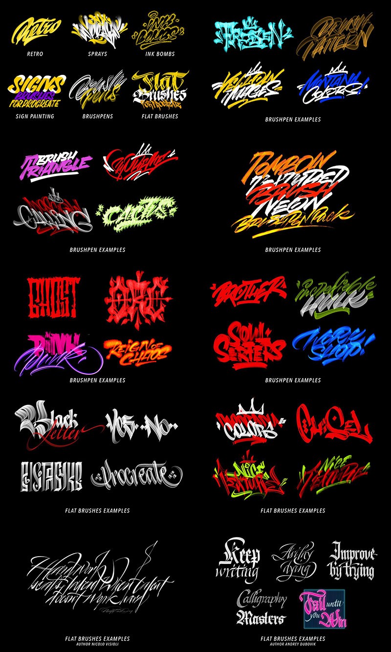 200+Procreate板写笔刷套装 笔刷资源 sucaiwan.com