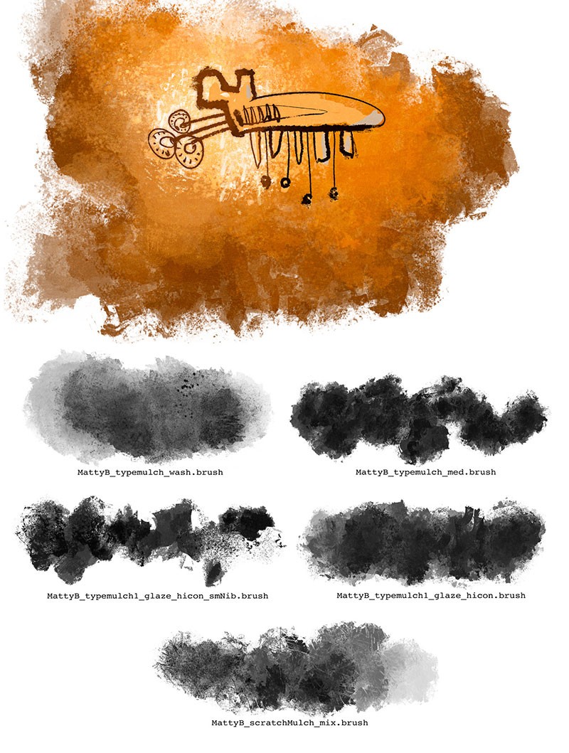 Procreate专业墨水画笔套装 笔刷资源 sucaiwan.com