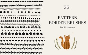 55个花卉几何边框Procreate笔刷