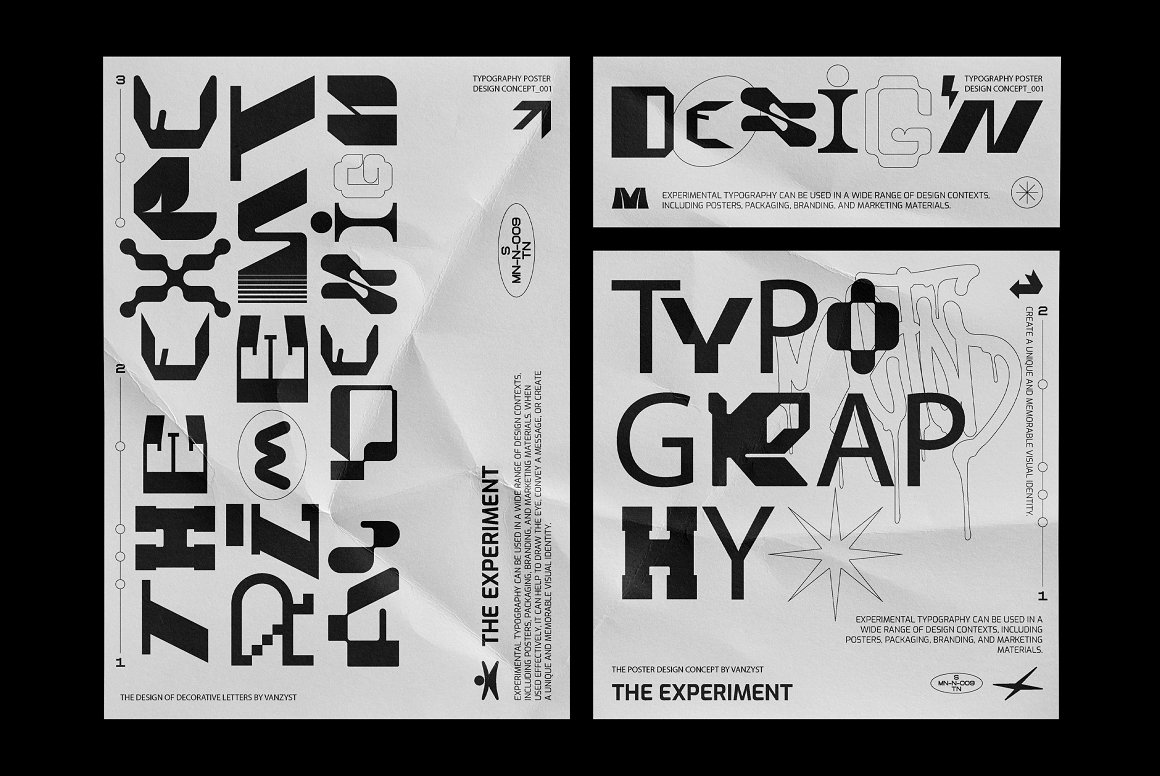 426个街头抽象赛博机能艺术实验性字母形状AI矢量数字现代排版印花设计套装 426 Shapes Letters Numbers Kit by Vanzyst . sucaiwan.com
