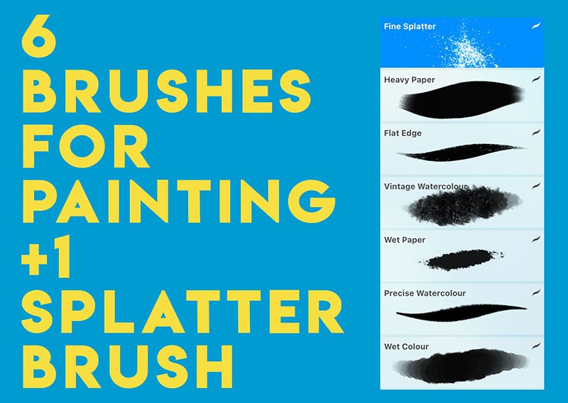 水彩艺术绘画效果Procreate笔刷套装 笔刷资源 sucaiwan.com