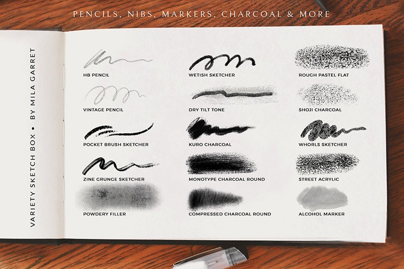 Procreate素描速写笔刷套装 笔刷资源 sucaiwan.com