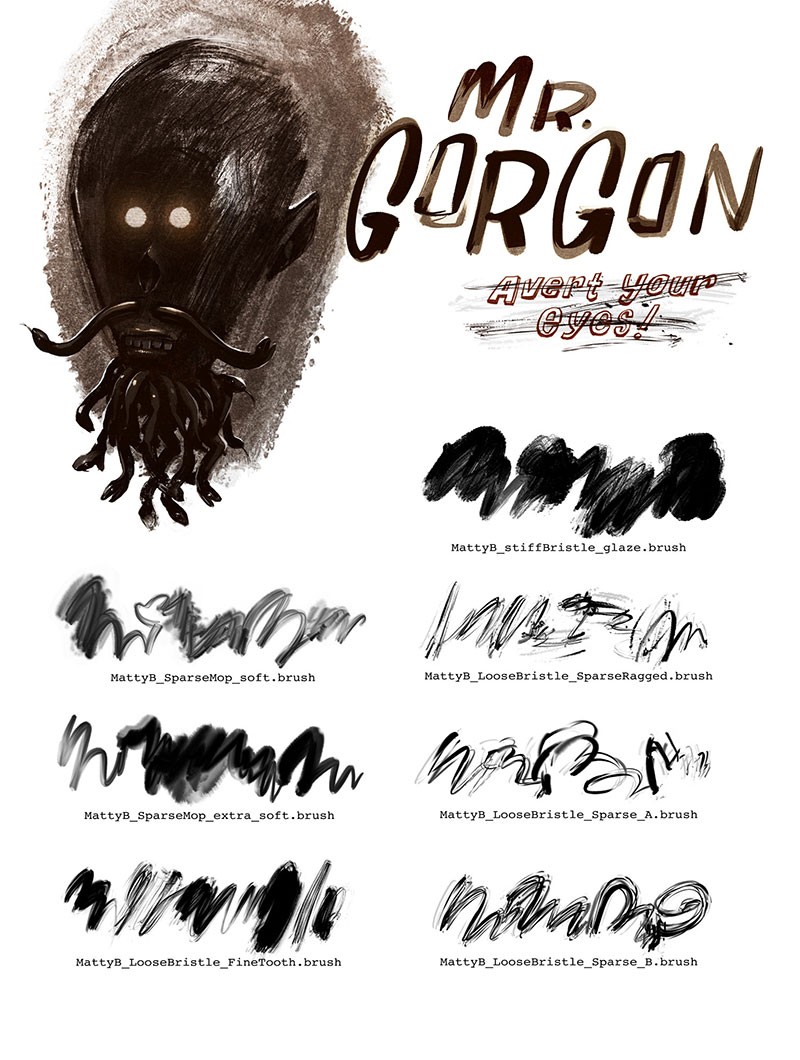 Procreate专业墨水画笔套装 笔刷资源 sucaiwan.com