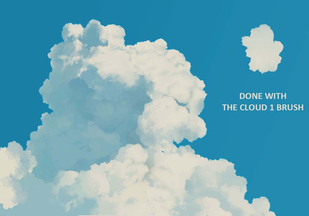 吉卜力动漫风格Photoshop云彩笔刷 笔刷资源 sucaiwan.com