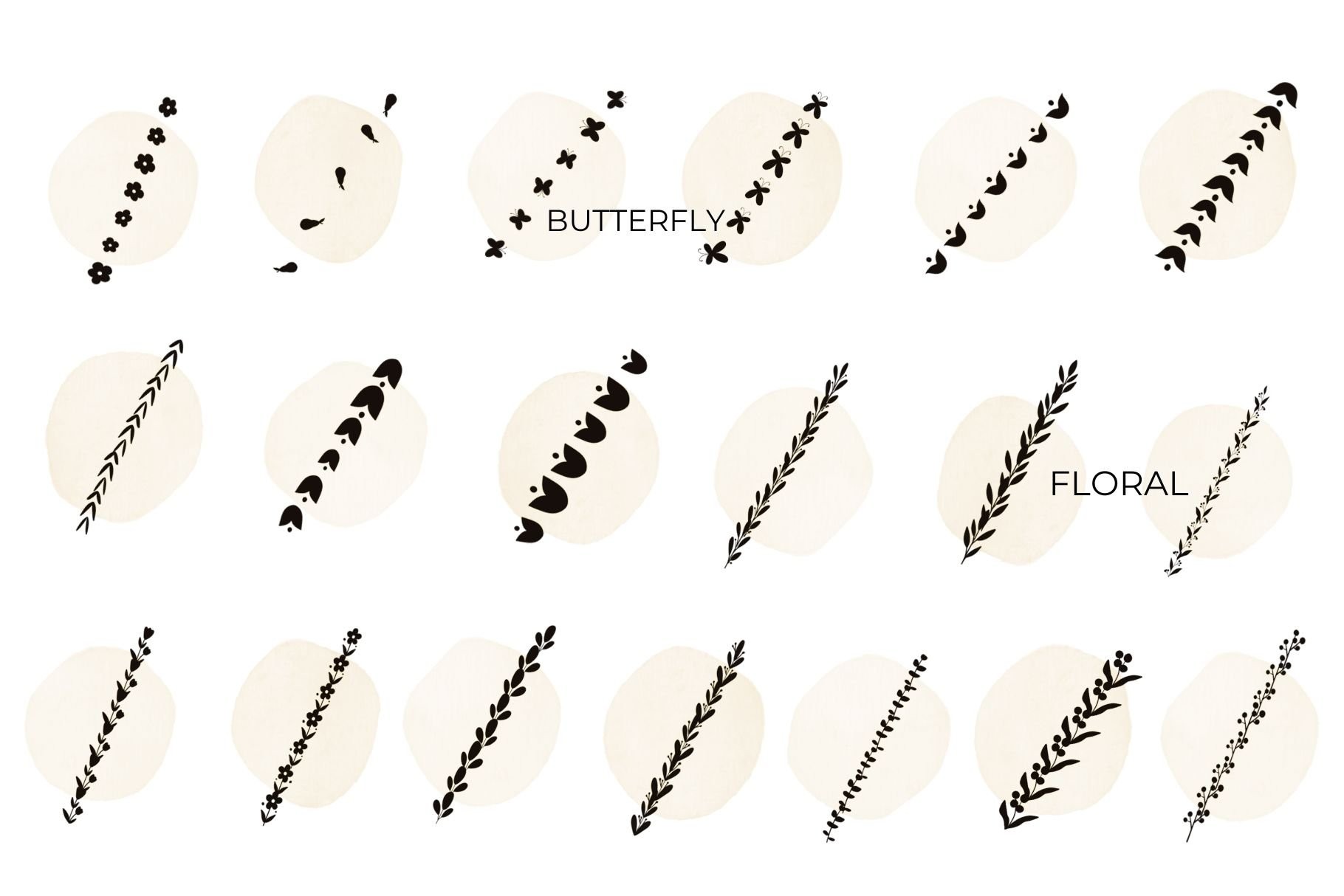 55个花卉几何边框Procreate笔刷 笔刷资源 sucaiwan.com