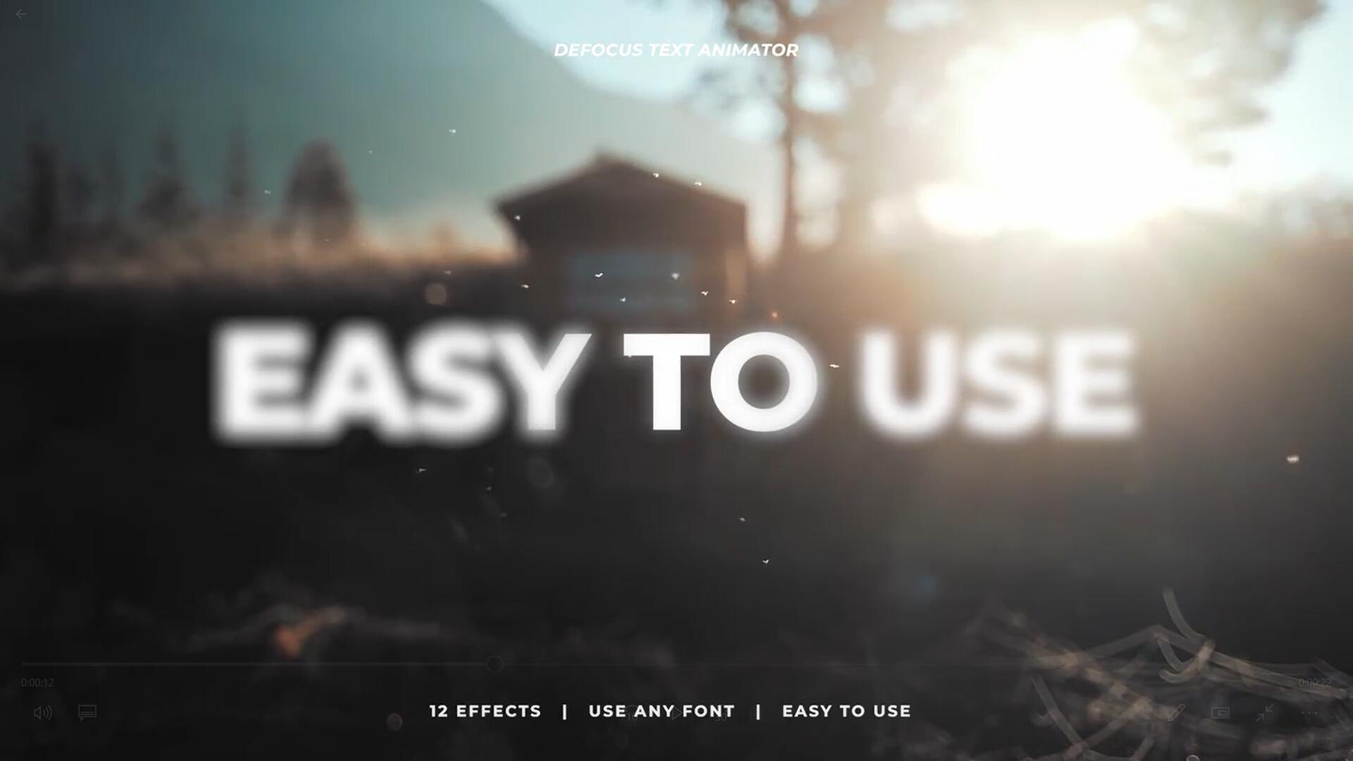 PR预设：12种电影美学动态模糊散焦文本标题效果动画包 Defocus Text Animator . sucaiwan.com