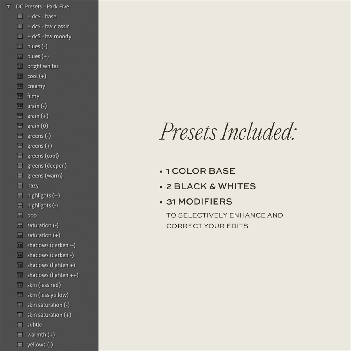 LR预设:流行电影微妙奶油朦胧效果LR调色预设 DC Presets Pack Five 插件预设 第2张-素材湾丨精选海外优质设计素材资源 LR预设:流行电影微妙奶油朦胧效果LR调色预设 DC Presets Pack Five 插件预设 sucaiwan.com