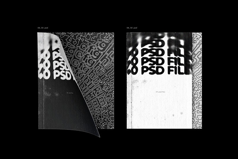 40种复古扭曲故障文字效果图层样式PSD，附视频教程 插件预设 sucaiwan.com