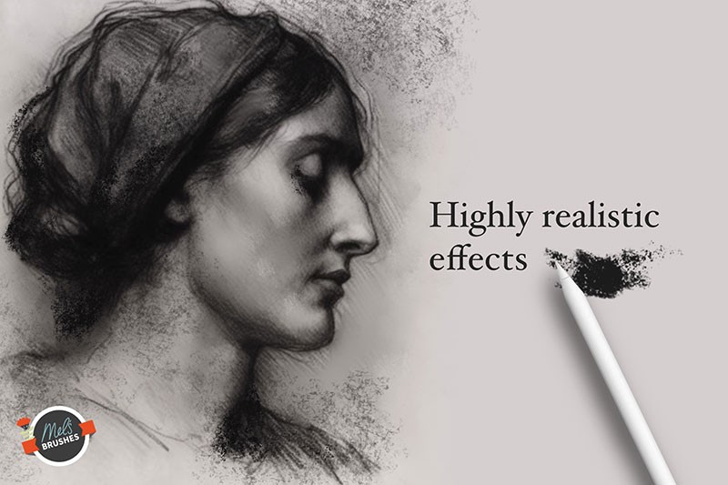 Procreate木炭素描画笔 笔刷资源 sucaiwan.com