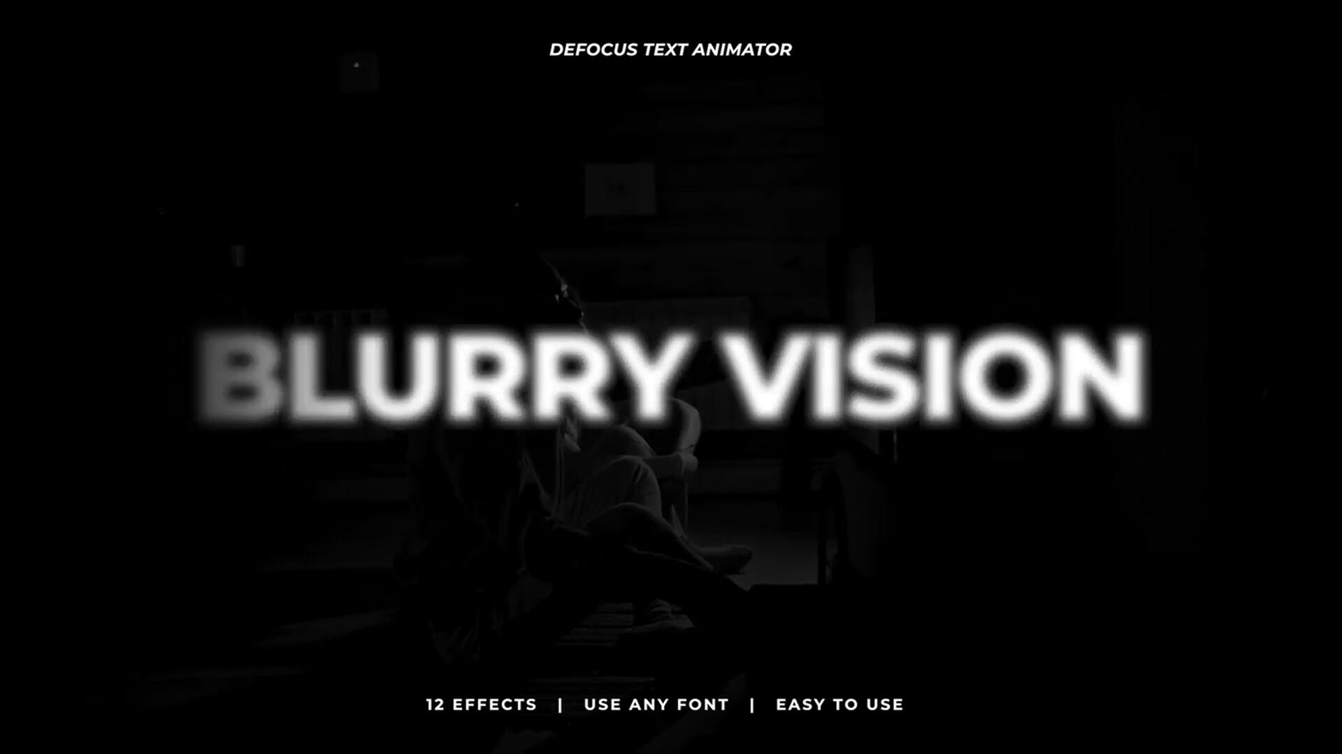 PR预设：12种电影美学动态模糊散焦文本标题效果动画包 Defocus Text Animator . sucaiwan.com