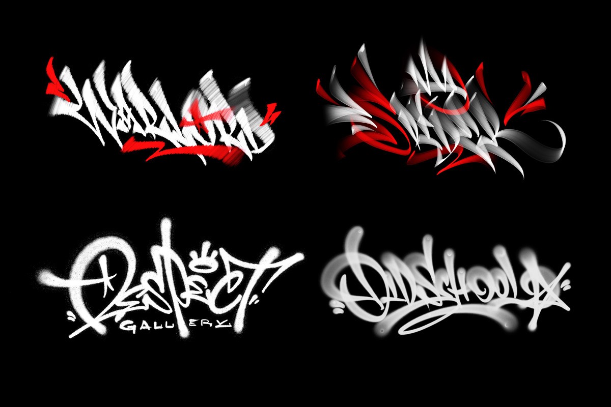 40+手绘涂鸦喷雾喷漆Procreate笔刷 笔刷资源 sucaiwan.com