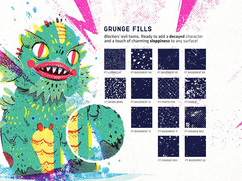 47个噪点插画纹理Procreate笔刷 笔刷资源 sucaiwan.com