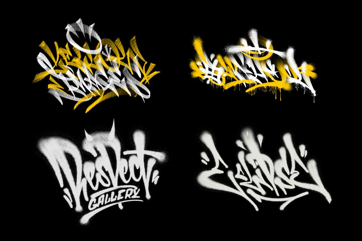 40+手绘涂鸦喷雾喷漆Procreate笔刷 笔刷资源 sucaiwan.com