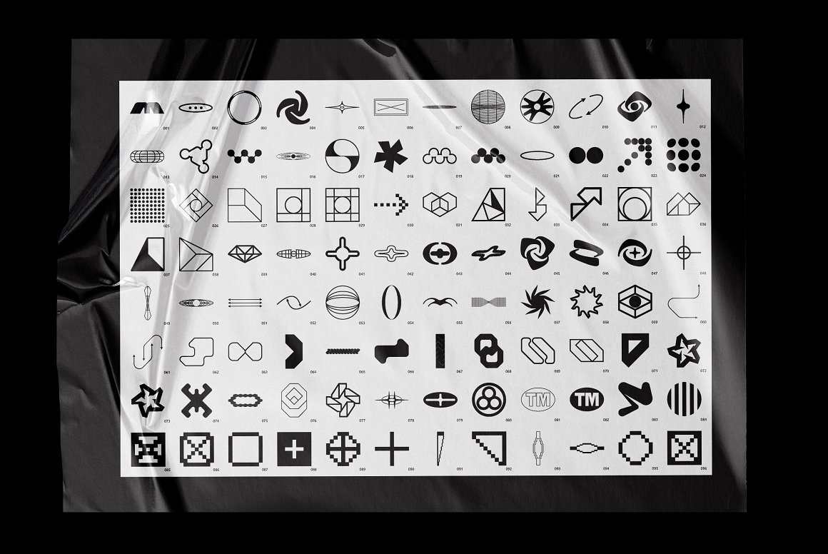 426个街头抽象赛博机能艺术实验性字母形状AI矢量数字现代排版印花设计套装 426 Shapes Letters Numbers Kit by Vanzyst . sucaiwan.com