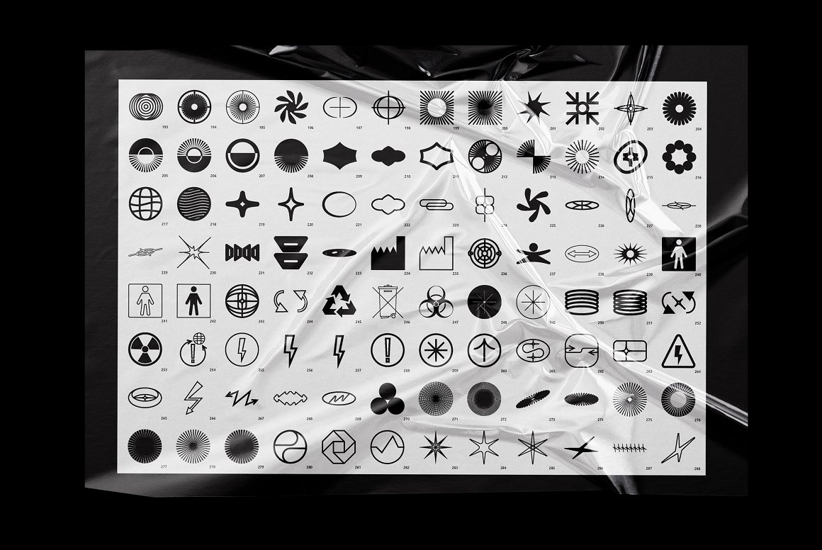 426个街头抽象赛博机能艺术实验性字母形状AI矢量数字现代排版印花设计套装 426 Shapes Letters Numbers Kit by Vanzyst . sucaiwan.com