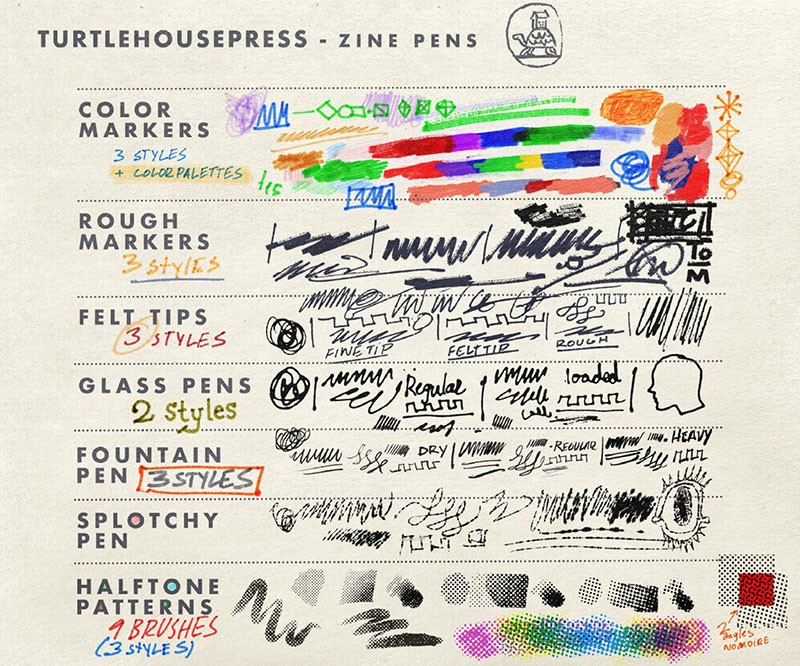 Procreate记号笔涂鸦笔刷套装 笔刷资源 sucaiwan.com