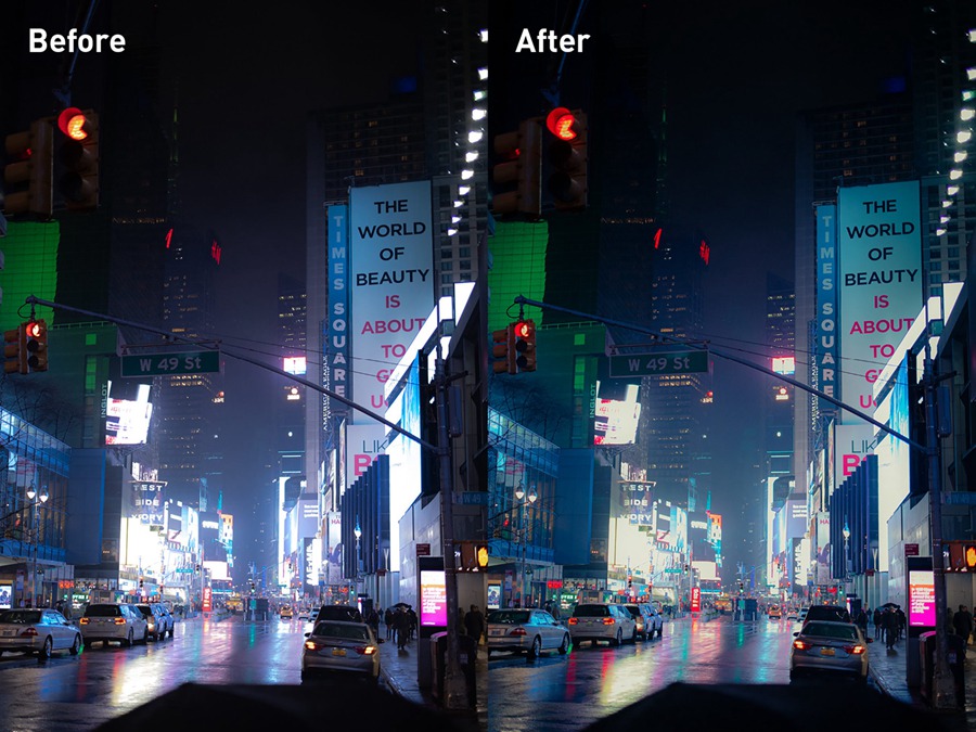 银翼杀手风格夜间摄影暗色调LR调色预设 Manhattan 2049 插件预设 sucaiwan.com