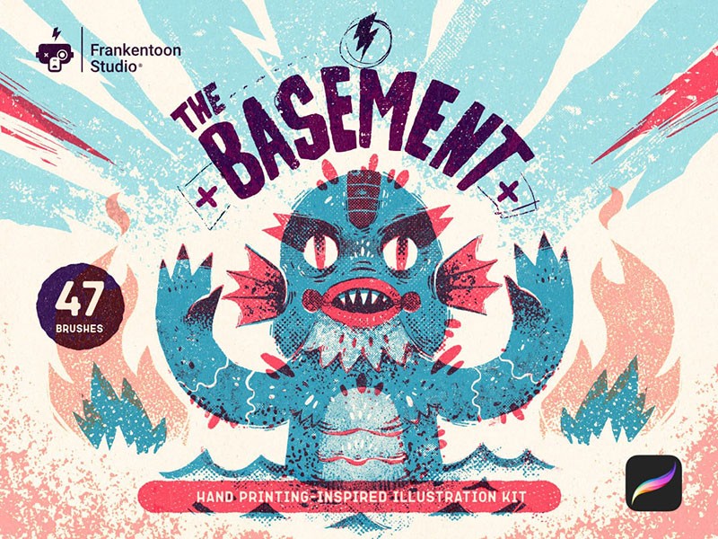 47个噪点插画纹理Procreate笔刷 笔刷资源 sucaiwan.com