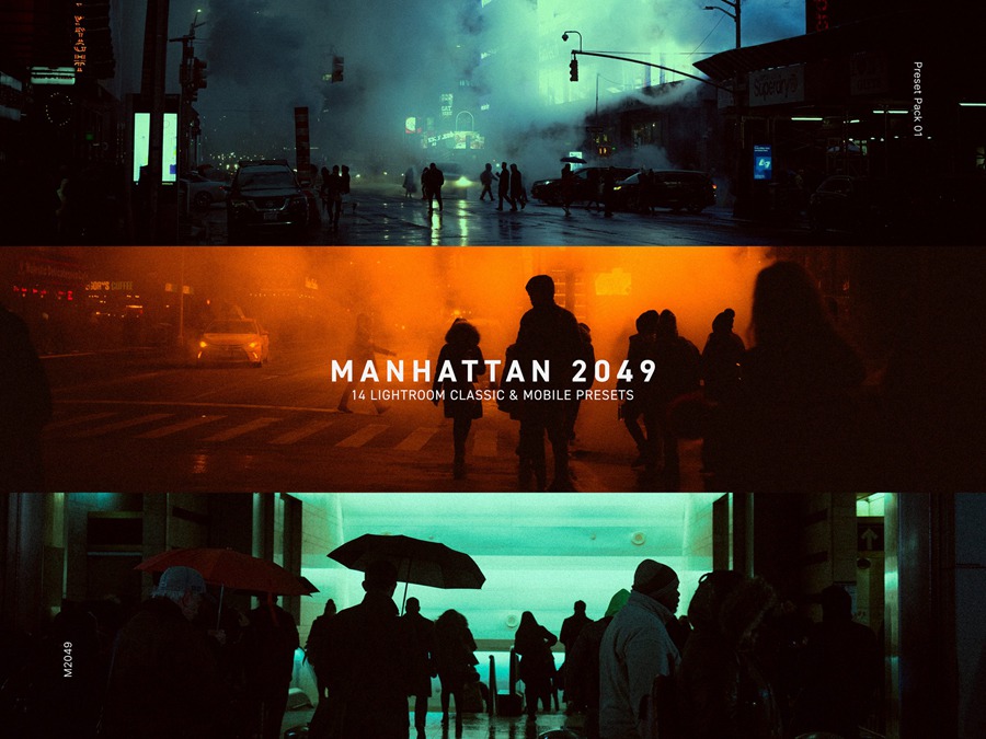 银翼杀手风格夜间摄影暗色调LR调色预设 Manhattan 2049 插件预设 sucaiwan.com