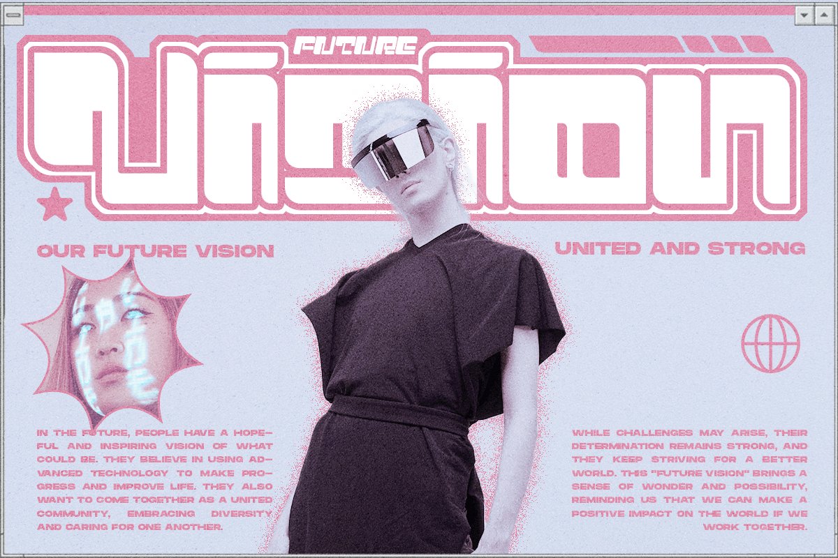 英文字体：千禧Y2K赛博未来科幻科技几何抽象logo标题排版无衬线装饰英文字体 设计素材 sucaiwan.com