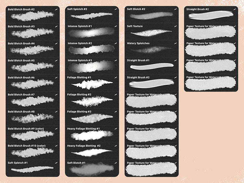 70+Procreate逼真的水彩画笔套装 笔刷资源 sucaiwan.com