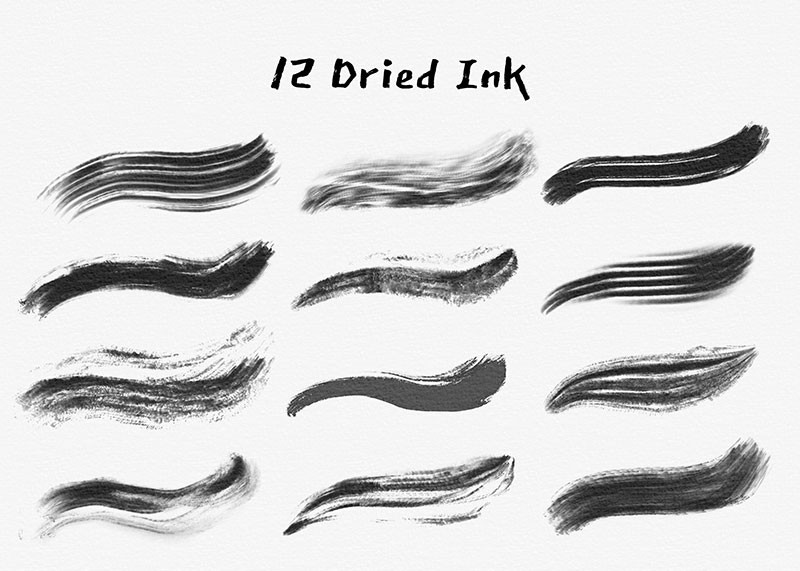 Procreate日式水墨效果笔刷套装 笔刷资源 sucaiwan.com