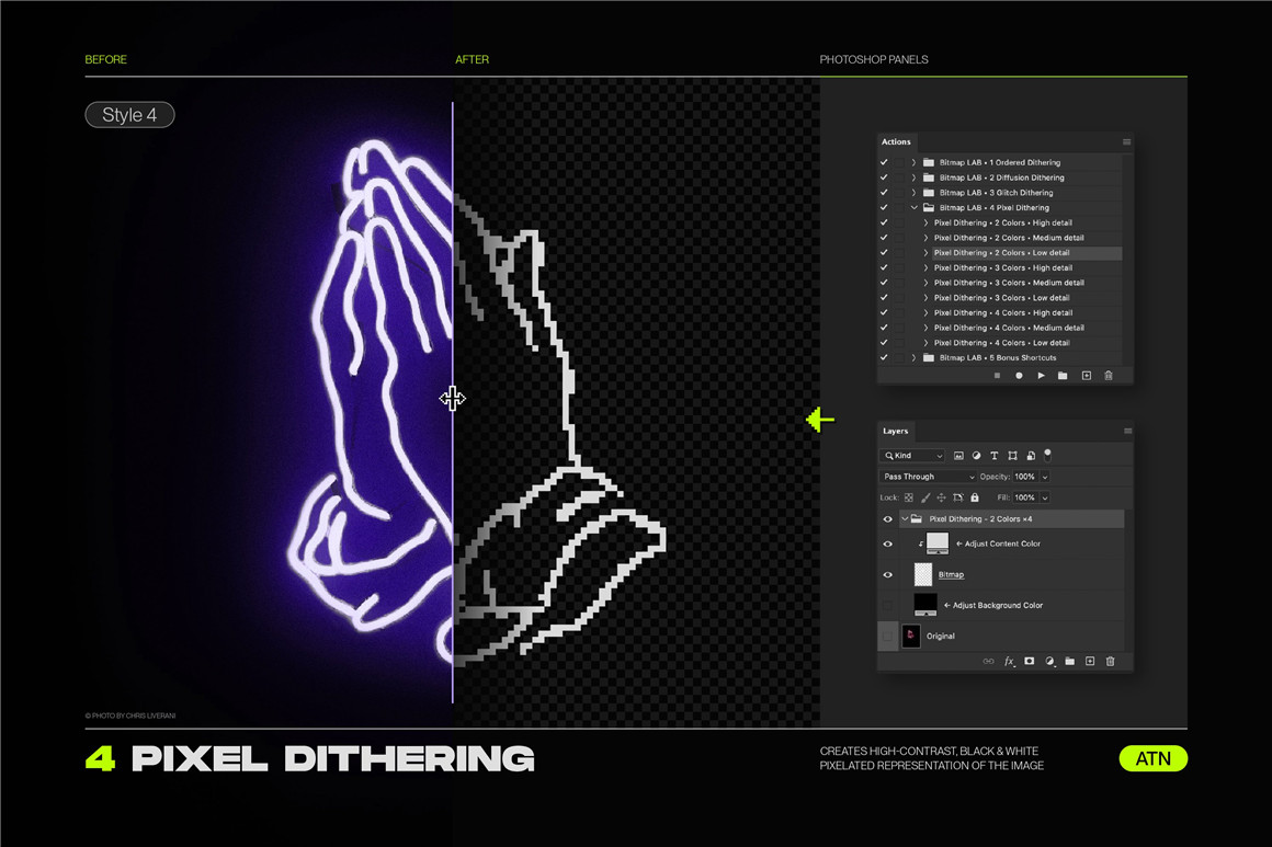 新潮复古像素美感8位半色调抖动毛刺像素化显示效果PS动作 Samolevsky – Bitmap LAB – pixel halftone action 插件预设 第5张-素材湾丨精选海外优质设计素材资源 新潮复古像素美感8位半色调抖动毛刺像素化显示效果PS动作 Samolevsky – Bitmap LAB – pixel halftone action 插件预设 sucaiwan.com