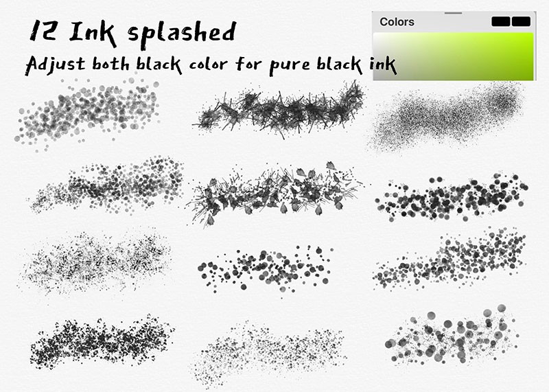 Procreate日式水墨效果笔刷套装 笔刷资源 sucaiwan.com