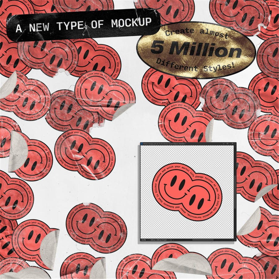 创意质感撕纸划痕毛边金箔全息多样化艺术风格贴纸logo图形PSD样机设计套装 Sticker Machine bracken 插件预设 第3张-素材湾丨精选海外优质设计素材资源 创意质感撕纸划痕毛边金箔全息多样化艺术风格贴纸logo图形PSD样机设计套装 Sticker Machine bracken 插件预设 sucaiwan.com