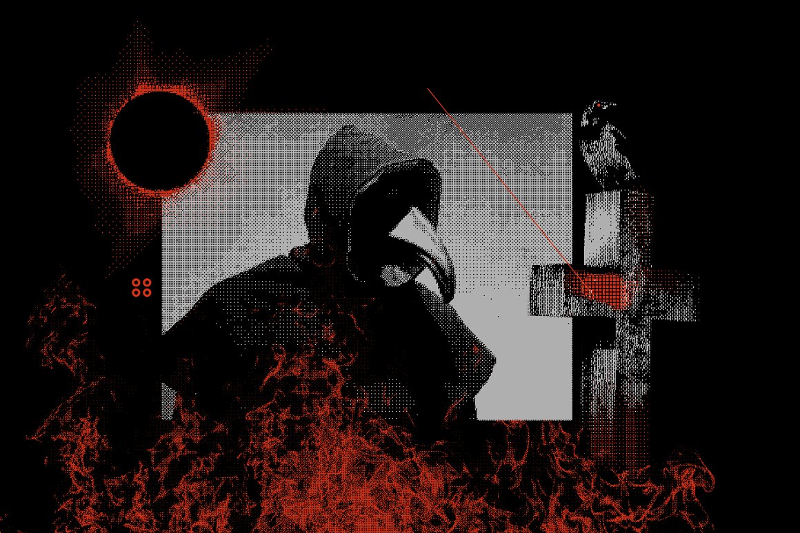 复古半色调像素8位图抖动信号失真PSD特效样机 Pxl Bitmap – Photoshop Effect 样机素材 sucaiwan.com